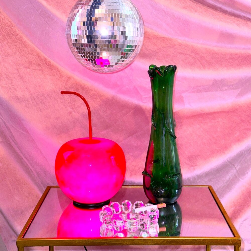 Green Swung Glass Vase